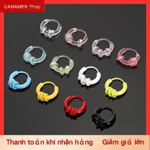 CS 10Pcs Đầy Màu Sắc Nhựa Hoop Bông Tai Dễ Thương Nhỏ Bông Tai Cho Phụ Nữ Cô Gái Đơn Giản Đa Năng Tai Khóa Đồ Trang Sức Phụ Kiện Quà Tặng