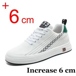 Người Đàn Ông Giày Thể Thao Thang Máy Giày lưới thoáng khí 6Cm Nâng Cao Giày Cho Người Đàn Ông Ẩn Gót Kích Thước 45 46 Thể Thao Giản Dị Chiều Cao Giày