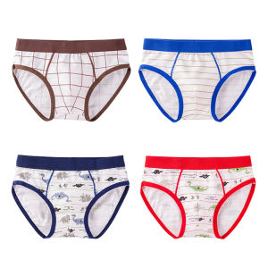 4 cái/lốc cotton bé trai tóm tắt khủng long in hoạt hình thoáng khí bé trẻ mới biết đi trẻ em cậu bé đồ lót quần lót tam giác