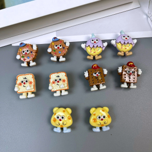 Bộ 10 Sticker Charm 3D chủ đề Bánh sanwich DIY Mayto gắn Dép Cross Dép Sục Cá Sấu JB-204