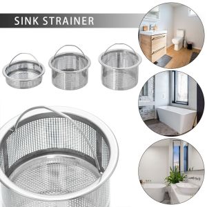 【COD&READY STOCK】Kitchen Sink Stainless Steel Strainer Stopper Waste Plug Sewer Bathroom Floor Drain Hair Filter Basket Anti-Blocking Cleaning Accessories