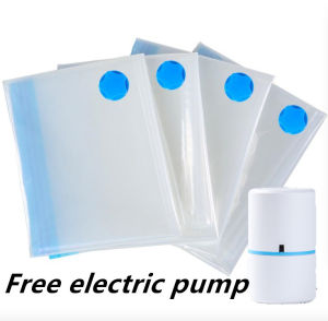 [FREE Electrice Pump ]8PCS/SET Vacuum Compression Bag Reusable Compression Bags Storage Bag Vacuum Pump(Transparent)