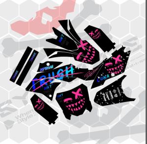 Decal/Stiker dtracker-klx bf-crf 150L WR155/Gordon body(Bisa ganti warna+nama+no)