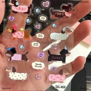 [COD] Bsuimki Dễ Thương Phim Hoạt Hình Dachshund 3D Thạch Dán Nhựa Trong Suốt Gel Tự Dính Trang Trí Cho Tự Làm Trường Hợp Điện Thoại Máy Tính Bảng Máy Tính