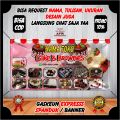 Bisa Cod Spanduk Toko Kue Banner Jualan Kue Brownies Cake Desain Keren Custom. 