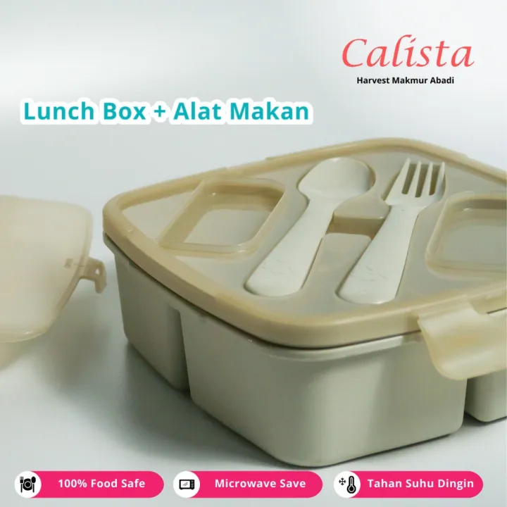 Calista Lunch Box Free Cutlery- Lunch Box Iwaki 3R | Lazada Indonesia