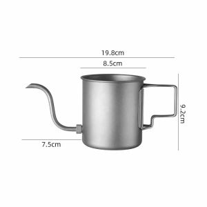 Ultralight 420ml Grade Titanium Pour Over Coffee Kettle Gooseneck Spout Folding Handle for Camping Hiking Travel Boat Travel2026