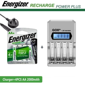 Energizer Power Plus AA/AAA NiMH Rechargeable battery with 4-slot Tape screen independent charging