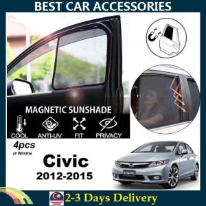 Honda Civic 2012-2015 FULLY MAGNETIC SUNSHADE【4pcs】