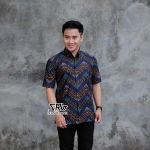 {PROMO HARI INI} Hem Batik Pria Kemeja Couple sweet couple batik ayah dan anak cowok BATIK NAVY