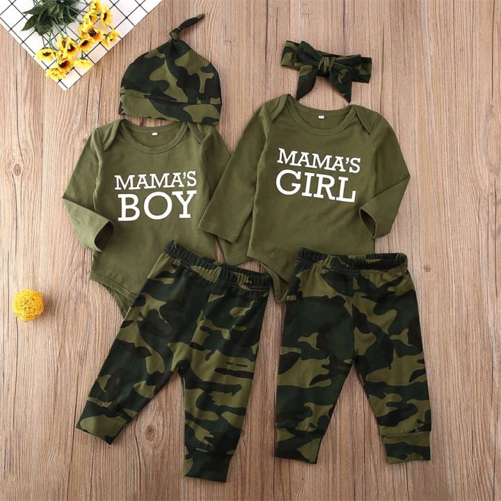 Thorn Tree Newborn Baby Boy Girl Camo Outfit Romper Bodysuit Pants