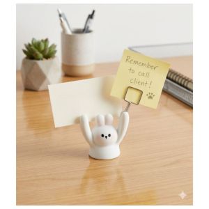 Cartoon Raise Hands Card Holder Note Clip Business Card Desktop Ornament