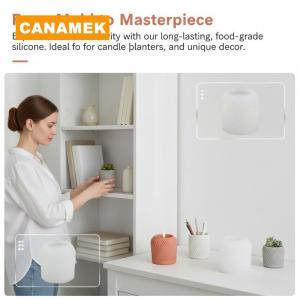 【CANAMEK】 3D Diamond Silicone Mold for DIY Candle Jar Planter Resin Vase Crafting Durable Flexible Mold for Creative Handmade Projects