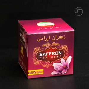 Bộ hộp giấy và hũ thủy tinh mạ vàng đựng saffron 8-10g TẶNG NHÍP GẮP NHỰA TRONG