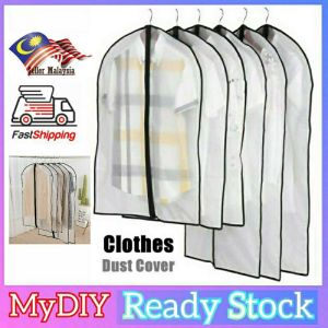 💥READY STOCK💥 Plastic Clear Dust-proof Cloth Cover Suit/Dress Garment Bag Storage Protector Clothes/Dress Cover Bag/Dust Garment Bag For Dress Dust Cover Clothes/Dress Protector Sarung Baju Gantung/Kot/Plastik
