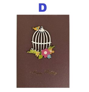 2D Wooden Design Greeting Card 13x9.5cm High Quality Wishes Thank You Birthday Cards with Envelopes Kad Ucapan 贺卡 生日卡