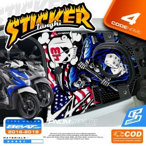 STICKER TANGKI BEAT ESP 2016 - 2019 STIKER COVER VARIASI TANGKI MOTOR BEAT ESP