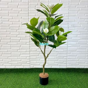 Pohon Artificial Tanaman Hias Magnolia T120 Latex Pot Dasar Hitam Dekorasi Pajangan Sudut Ruang Tamu Aesthetic