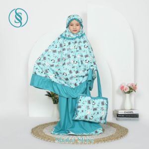 Mukena Anak Katun Motif Panda Tosca 2in1 ( Tas Sejadah ) | mukena anak perempuan karakter