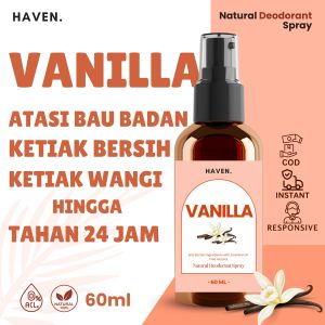 NATURAL DEODORANT TAWAS VANILLA 60ML - DEODORANT PENGHILANG BAU BADAN BAU KETIAK - DEODORANT TAHAN LAMA 24 JAM - DEODORANT SPRAY TAWAS TANPA ALKOHOL