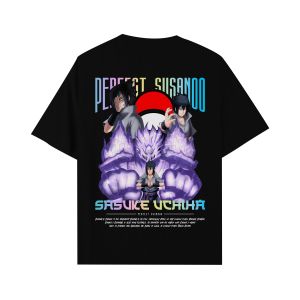 CallOut | Kaos Anime Naruto Karakter Uchiha Sasuke Sablon Reflektif Rainbow Bahan Cotton Combed 24s High Quality