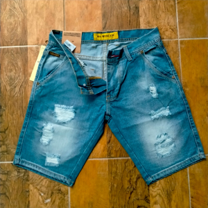 MC WISCER Celana Pendek Pria Jeans Sobek Ripped Terbaru Model Skinny Bahan Denim Diatas Lutut Pria