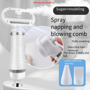 Lược chải lông kiêm máy sấy lông phun sương cho Chó mèo (mẫu mới) - Hara Pet Store