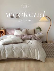 Mr. Jue Pure Cotton Four-Piece Set All-Cotton Duvet Cover Bed Sheet Single Bed Bedding Student Dormitory Bed Sheet Three-Piece Set LZD