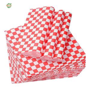 Premium Red Checkered Deli Wrap Wax Paper Sheets 30x30cm for Baking Sandwiches and Food Packaging Pack of 500