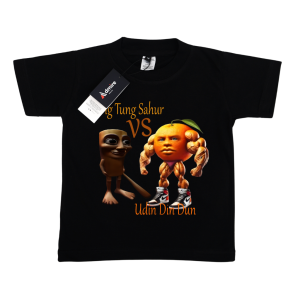 Atasan anak kaos anak Udin dandindun Vs tung tung sahur anomali Ramadhan gratis custom stiker sablon nama