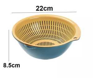 Baskom Saringan Sayur 2 IN 1 Keranjang Cuci Buah Sayur Bahan Plastik Alat Cuci Buah Sayur Wadah Cuci Saringan Kacang