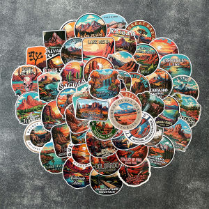 สติ๊กเกอร์แต่งหมวกกันน็อคแบบไม่สติกเกอร์สะท้อนแสงอุทยานแห่งชาติ60ชิ้นที่บังแดดหน้ารถยนต์ดีคอลตกแต่งย้อนยุคสำหรับฮอนด้า KTM จี๊ปโตโยต้าเมอร์เซเดสเบนซ์