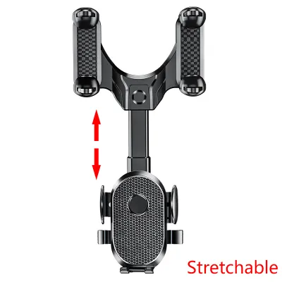 SEAMETAL Car Phone Holder Stretchable 360 ° Rotating Car Rearview Mirror Phone Holder pemegang telefon laras kereta Mount sokongan kurungan aksesori Interior kereta