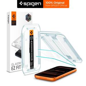 Spigen 2 Pack iPhone 17 Pro Max 16 15 14 13 Plus Series Screen Protector Tempered Glass Glas.tR EZ Fit Full Coverage Alignment Tray