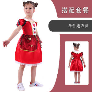 Childrens Alice in Wonderland Queen of Hearts Costume cosplay Cosplay Princess Dress