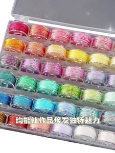 Benang Sulam Metallic 10/36 Warna Set 3 Helai 13m Benang Kain Untuk Sulaman Tangan Dan Gelang Rajut