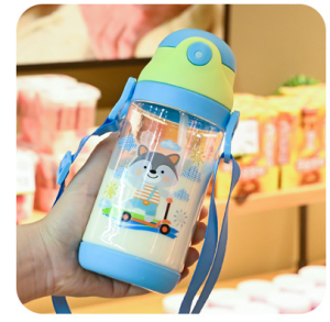 Ready Stock -500L Kids Cute Colorful Bottle with Straw and Handle & Strap BPA Free Drinking Bottle Water Bottle -CLF06 ✅✅✅✅✅✅**** PRINTING CUSTOM LOGO AVAILABLE *****✅✅✅✅✅✅