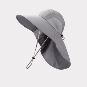 HUIHEYU Anti-UV Wide Brim Sun Hat Hiking 50+ UPF Sun Protection Hat Adjustable Outdoor Men Bucket Hats with Neck Flap