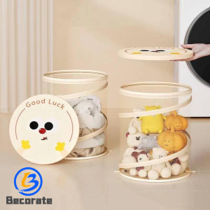 BECORATE Large capacity laundry basket foldable toy doll storage basket lightweight storage basket with lid