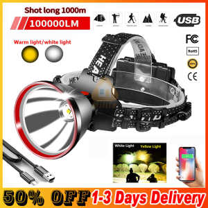 ✅Original fast delivery✅Xhp90.2 Headlight Cree p50 LED White light with 3 batteries Optional Use 18650 Rechargeable Battery Head-mounted Hernia headlight for head 7800mah Headlamp Headlight Flashlight
