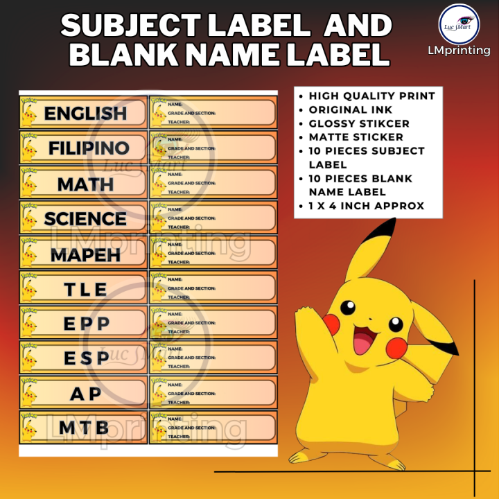 lucsmart-printsncrafts-pokemon-picachu-and-name-label-set-with-10-subjects-matte-and-glossy-sticker-paper-customizable-subject-and-name-labels-lazada-lazada-ph for Free Printable Pokemon Name Tag LUCSMART printsNcrafts POKEMON PICACHU and Name Label Set with 10 Subjects Matte and Glossy Sticker Paper Customizable Subject And Name Labels - Lazada | Lazada PH for Free Printable Pokemon Name Tag