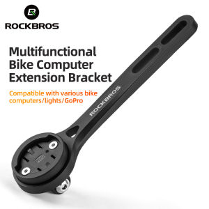 ROCKBROS ขายึดเครื่องวัดความเร็วจักรยานไฟหน้าจักรยานเสือหมอบ MTB ขาตั้งโทรศัพท์จักรยานแบบบูรณาการ GoPro มัลติฟังก์ชั่ที่วางไฟสำหรับ Garmin & Wohoo & Bryton Bike Computer