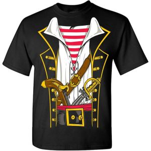 [Local Stock] VCC  Skull Print Skull Pirate Gothic Mens Summer T-shirt Halloween Tops Summer O-neck High Quality Cotton Short-sleeve
