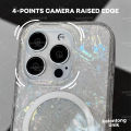 KELONTONG UNIK | EXTRA STRONG MAGNET Callie Shell Glitter Magsafe Acrylic Magnetic Case - Hardcase/ Casing HP for iPhone 11 12 13 14 15 16 PRO PROMAX PLUS CIMA. 