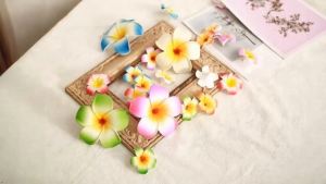 10Pcs Multicolor Hawaii Plumeria Flower Clips Hawaiian Flower Hair Barrettes Beach Party Hair Clips Artificial Tropical Hairpins for Wedding 7cm,Clips and Barrettes