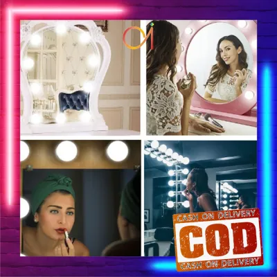 AI-K2 Lampu Led Meja Rias Make Up | Lampu Kaca Rias Vanity Mirror Light ( 10 Bohlam )