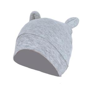 0-3 Months Infant Solid Color Bonnet Hospital Hat Gifts Baby Cute Bear Ears Hat Soft Cotton Beanie Cap Headwear