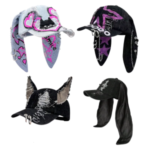 Rabbits Ears Baseball Hat Cute Long Ear Hat for Idol Concert Shows Fan Meeting Hat Breathable Hat for Outdoor Sports