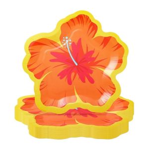 LIWU 10Pcs Họa tiết hoa dâm bụt. Đĩa giấy hình hoa. Hoa nhiều màu sắc Giấy Đĩa dùng cho tiệc Quà tặng Hình dạng không đều Đĩa giấy hoa dâm bụt Sử dụng một lần