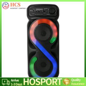 【HCS】Bluetooth-Compatible Speaker Karaoke Speaker with RGB Light Portable Boombox Remote Control Wireless Speaker for Karaoke